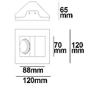 ISOLED Gips-Einbaustrahler GU5.3, quadratisch, rückversetzt, asymmetrisch, weiß