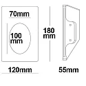 ISOLED Gips-Wand-Einbauleuchte, viereckig, GU4/MR11, große Bauform