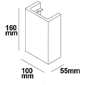 ISOLED LED Gips-Wandleuchte 2x3W, UP&DOWN, eckig, warmweiß