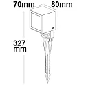 ISOLED Outdoor LED spike spot CUBE, IP65, 4x2W CREE, 3000K 480lm 35°, rotatable and swivelling, incl. Kabel, anthracite