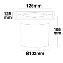 ISOLED Outdoor LED Bodeneinbaustrahler COB, IP67, 7W 3000K 470lm 90°, begehbar, Edelstahl / klar, Quadratisch, 12.5 x 12.5cm