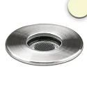 Outdoor LED Einbaustrahler, IP67, 12V AC/DC, 2W CREE, 3000K 160lm 60°, Edelstahl / klar