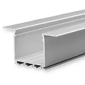 Recessed LED mount profile WING20 (straight flange), anodized aluminium, length 200cm
