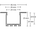 ISOLED LED Einbauprofil WING20 (Flansch gerade), Aluminium eloxiert, Länge 200cm