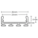 ISOLED LED surface mount profile WING20 SMALL, anodized aluminium, length 200cm