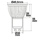 ISOLED LED Strahler Glas diffuse, GU10, 6W, 120°, neutralweiß