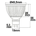 ISOLED LED Stiftsockel-Strahler MR16 Glas diffus, 12V AC/DC, GU5.3, 6W 2700K 540lm 120°, nicht dimmbar, matt