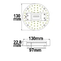 ISOLED LED Umrüstplatine, Ø 13cm, 100-277V AC, 9W 3000K 1070lm 120°, mit Magnet, inkl. vormontiertem Trafo