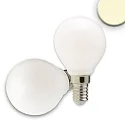 LED Filament ILLU Tropfenform, E14, 4W 2700K 320lm 360°, dimmbar, milky / matt