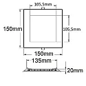 LED Downlight, IP42, ultra flach, ECKIG, 14.6 x 14.6cm, dimmbar