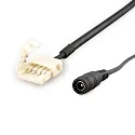 Clipped round plug connection (max. 5A) for 2-pole IP20 LED strips (with 1cm width and pitch >1.2cm)