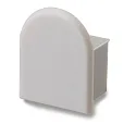 Zubehör für SURF12 RAIL mit COVER5, Endkappe rund, PVC, grauweiß, EC19, ohne Kabelausgang
