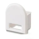 Zubehör für SURF12 RAIL mit COVER5, Endkappe rund, PVC, grauweiß, EC20, mit Kabelausgang