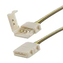 Clipped cable connection (max. 5A) for 3-pole IP20 LED strips (with 1cm width and pitch >1.2cm)