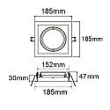 ISOLED Einbaurahmen AR111, eckig, schwenkbar, inkl. Befestigungsring, Alu-Druckguss, 1-fach