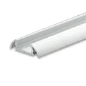 LED surface mount profile SURF11, with round flush bended wings, anodized aluminium, 200cm