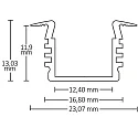 ISOLED LED Einbau-/ Aufbauprofil DIVE12, Aluminium, 200cm, Alu eloxiert