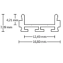 ISOLED LED surface mount profile SURF12 RAIL, anodized aluminium, 200cm