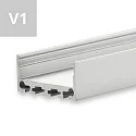 LED surface mount profile SURF24 FLAT V1, aluminium, 200cm, anodized aluminium