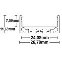 ISOLED LED surface mount profile SURF24 FLAT V1, aluminium, 200cm, anodized aluminium