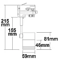 ISOLED 3-phase track adapter for GU10-Spots / reflector lampn, rotatable and swivelling, excl. lamps, black