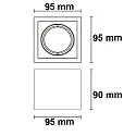 ISOLED Deckenaufbauleuchte für GU10/MR16, eckig, IP20, schwenkbar, exkl. Fassung /Sockel, exkl. Leuchtmittel, Weiß