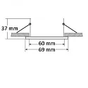 ISOLED recessed mounting frame SLIM ROUND for GU10 / MR16, Ø 6.9cm, excl. socket, excl. lamps, aluminium, brushed aluminium