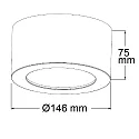 ISOLED LED Aufbauleuchte LUNA, IP20, indirektes Licht, nicht dimmbar, weiß, 12W 2700K 600lm 120°