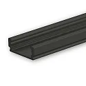 LED Aufbauprofil SURF12 FLAT, Aluminium, 200cm, Schwarz RAL 9005