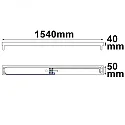 Aluminium holder for 150cm T8 tube lamps, IP20, 0-260V AC, G13 two-sided, wired, without starter, white