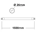 ISOLED T8 LED Röhre NANO+, 150cm, IP20, 100-260V AC, G13, 22W 6000K 3200lm 300°, nicht dimmbar, matt