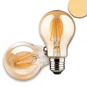 LED pear bulb Vintage Line, E27, 8W 2200K 500lm, CRi >90, dimmable, clear amber glass