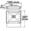 ISOLED Outdoor LED floodlight 30W, warm white, black, IP65, rotatable and swivelling, 3000K 2400lm 120°