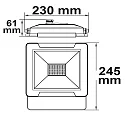 ISOLED Outdoor LED Fluter 50W, warmweiß, schwarz, IP65, drehbar und schwenkbar, 3000K 4000lm 120°