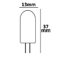 ISOLED Pin based LED lamp 48SMD, IP62, sealed, G4, 12V AC / DC, 2W 3000K 150lm 360°, not dimmable