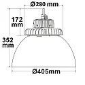 ISOLED LED hall lighting spot FL with PC reflector, IP65, 200W 28000lm, 1-10V dimmable, 5700K 70°