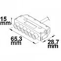 ISOLED Mini-Plug 6-fach Verteiler Female, 100cm, 2x0.75, IP54, weiß-grün, max. 48V