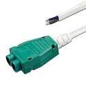 Mini-Plug 2-fach Verteiler Female, 100cm, 2x0.75, IP54, weiß-grün, max. 48V