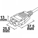 ISOLED Mini-Plug 2-fach Verteiler Female, 100cm, 2x0.75, IP54, weiß-grün, max. 48V