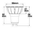 ISOLED Full spectrum LED spot COB, GU10, 7W 2700K 460lm 1496cd 36°, CRi >98, dimmable, grey-black