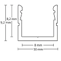 ISOLED LED Aufbauprofil SURF8, Aluminium, 200cm, Alu eloxiert