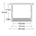 ISOLED Zubehör für Profil SURF16 - Abdeckung COVER21 opal/satiniert, IP54, 65% Transluzenz, 260cm