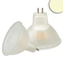 Pin based LED spot opal MR16, IP52, 12V AC / DC, GU5.3, 3.5W 3000K 280lm 270°, not dimmable