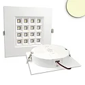 LED downlight PRISM, UGR<19, suitable for offices, IP54, angular, 11 x 11cm, fixed optics, dimmable, 10W 3000K 980lm 90°