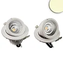 LED Shop-Downlight SPHERE, IP42, Ø 16.4cm, ausschwenkbar + drehbar, nicht dimmbar, weiß, 35W 3000K 3100lm 38°