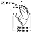 ISOLED LED Shop-Downlight SPHERE, IP42, Ø 16.4cm, ausschwenkbar + drehbar, nicht dimmbar, weiß, 35W 3000K 3100lm 38°