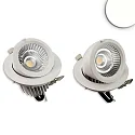 LED Shop-Downlight SPHERE, IP42, Ø 16.4cm, ausschwenkbar + drehbar, nicht dimmbar, weiß, 35W 4000K 3200lm 38°