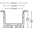 ISOLED Recessed LED profile IL-ALU20, anodized aluminium, 200cm