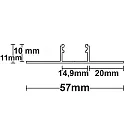 LED Fliesen T-Profil, Aluminium eloxiert, 200cm