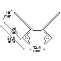 LED Fliesenprofil Außen-Eck, Aluminium eloxiert, 200cm